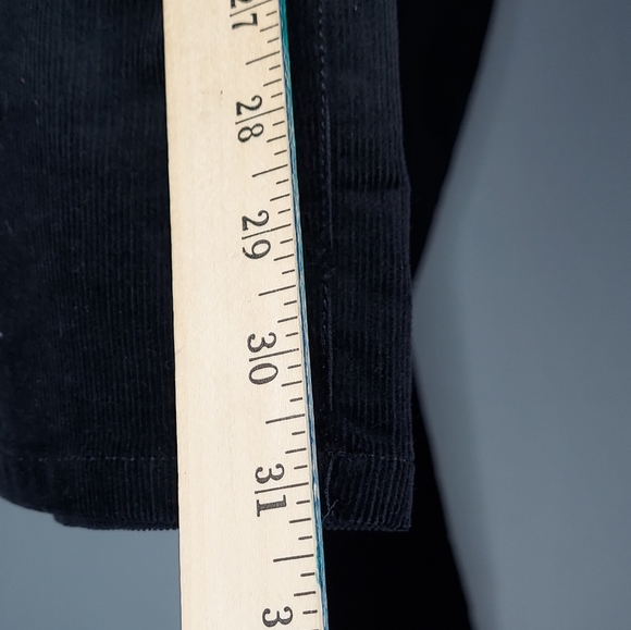 Eileen Fisher Corduroy Pants Women 10 Black Straight Slim Pocket Button Zip Jean - Picture 5 of 7